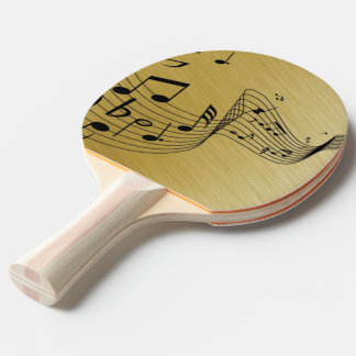 Music Notes Brushed Gold  Ping Pong Paddle