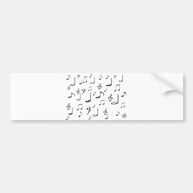 MUSIC NOTES BUMPER STICKER (Front)