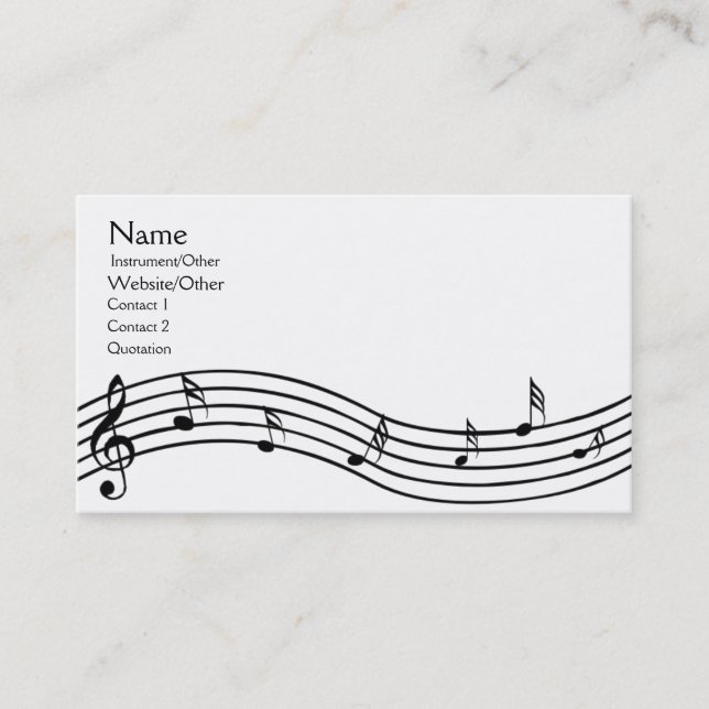 Music Notes Business Card (Front)