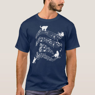 Music Notes Cats Musical Score Funny Kittens T-Shirt