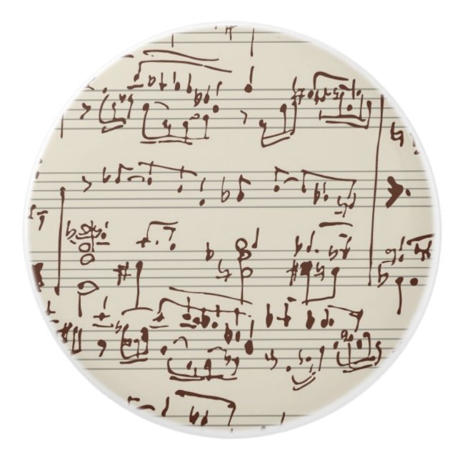 Music notes ceramic knob (Front)