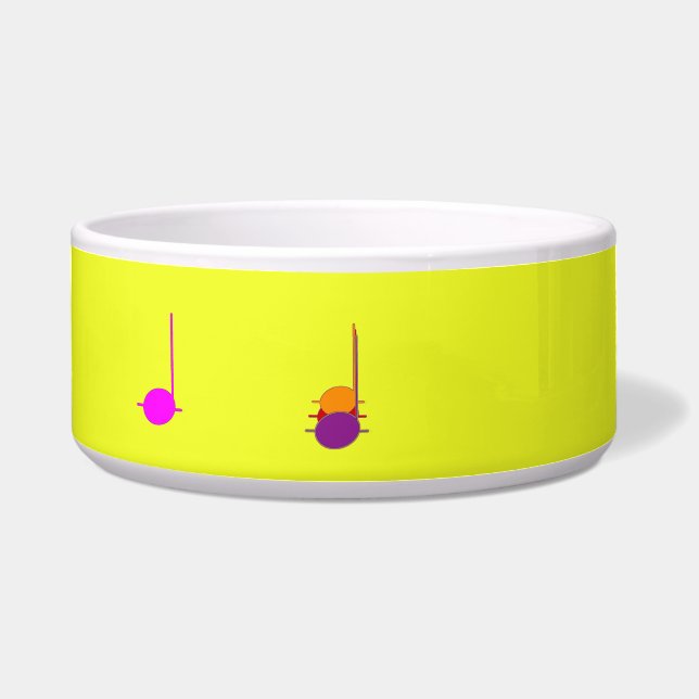 Music Notes Ceramic Pet Bowl (Front)