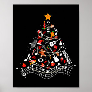 Music Notes Christmas Tree Musical Teacher Music X Poster