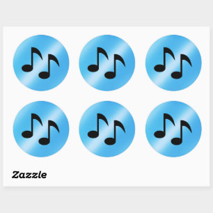Music Notes Classic Round Sticker