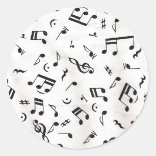 Music Notes Classic Round Sticker