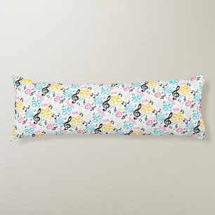 Music Notes Clefs Band Musician Gift 90s Inspired Body Cushion