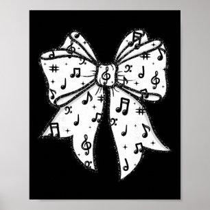 Music Notes Coquette Bow Music Teacher School Musi Poster