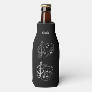 Music Notes custom name Bottle Cooler