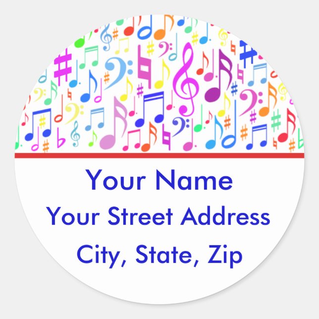 Music Notes Customisable Sticker (Front)