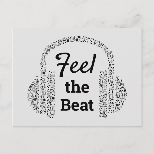 Music notes DJ headphones modern Postcard (Front)