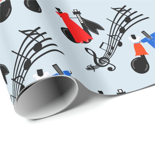 Music Notes Dressed To Dance Wrapping Paper (Roll Corner)
