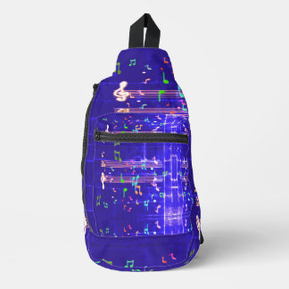 Music Notes Elegant Blue var 3 Sling Bag