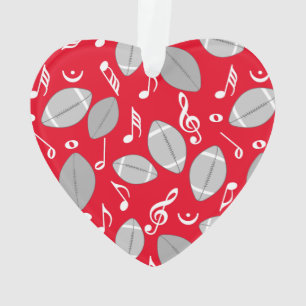 Music Notes Footballs Ornament