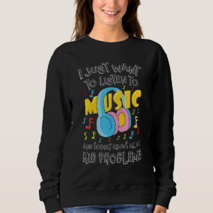 Music Notes  for Kids Listening Headphones Sweatshirt