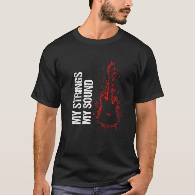 Music Notes Guitar. My Strings, My Sound. T-Shirt (Front)