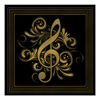 Music Notes Heart Shape in Gold