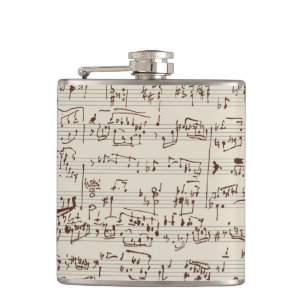 Music notes hip flask
