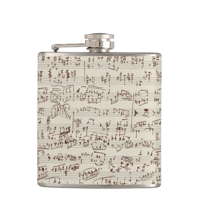 Music notes hip flask (Front)