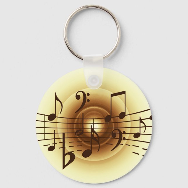 Music notes illustration key ring (Front)