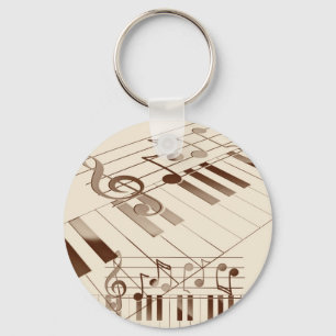 Music notes illustration key ring