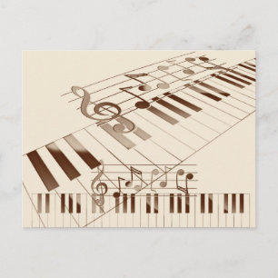 Music notes illustration postcard