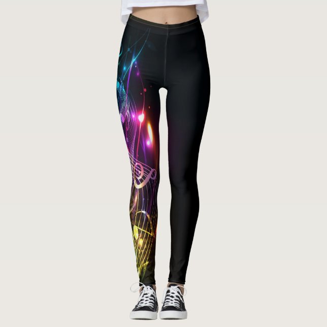 Music Notes in Colour for Music-lovers Leggings (Front)