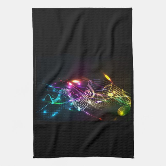 Music Notes in Colour for Music-lovers Tea Towel (Vertical)