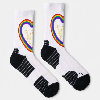 Music notes in the rainbow, Crew Socks