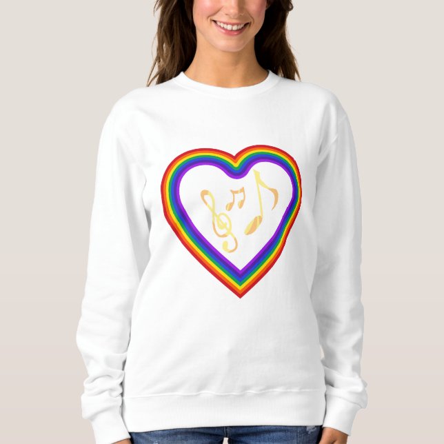 Music notes in the rainbow, T-Shirt Sweatshirt (Front)