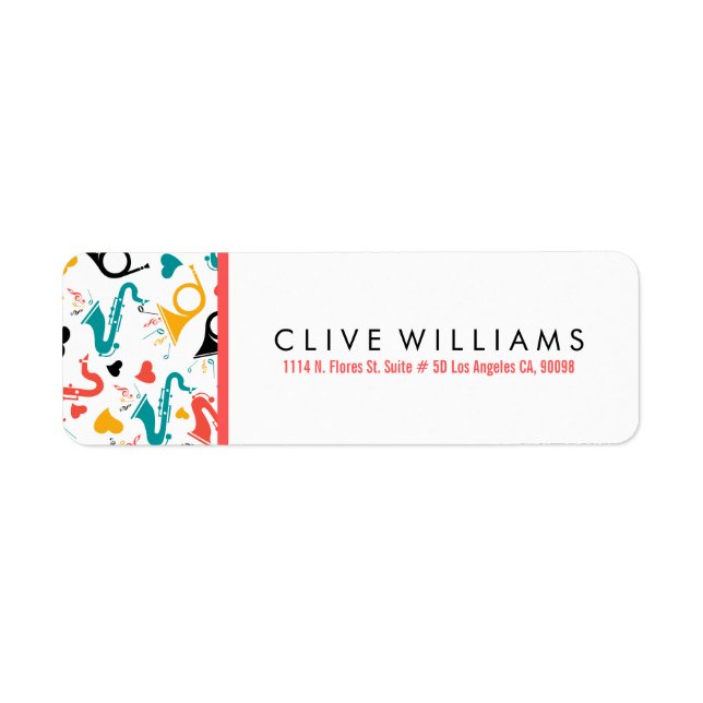 Music Notes Instruments & Hearts Pattern (Front)