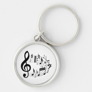 Music Notes Key Ring