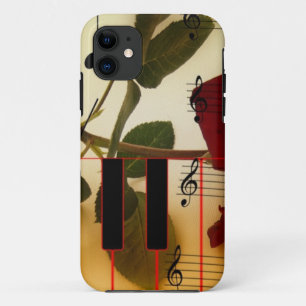 Music Notes Keyboard Red Rose Blossom Destiny Case-Mate iPhone Case