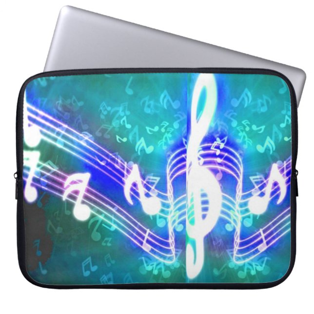 Music Notes Laptop Sleeve (Front)