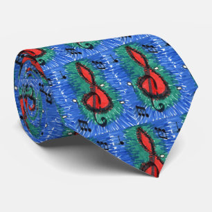 Music Notes Musical Abstract Design Tie