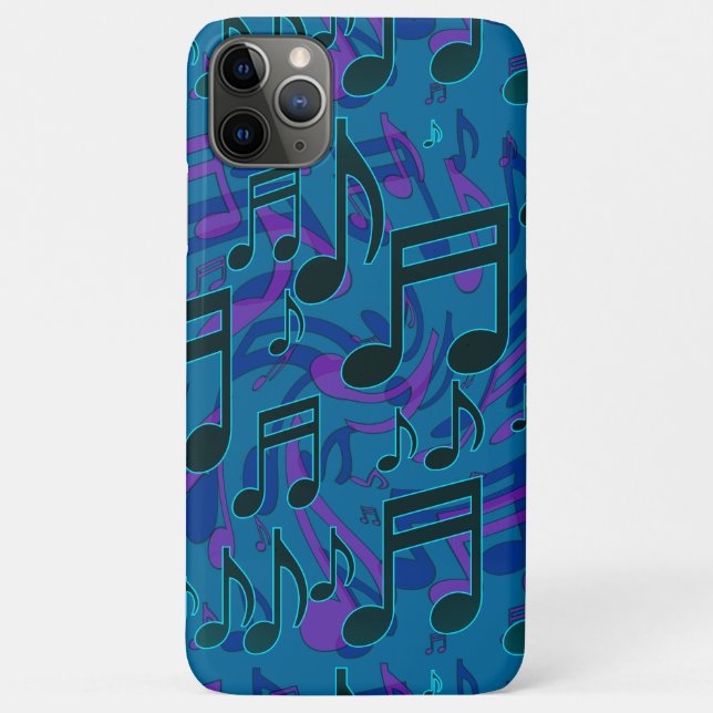 Music Notes Musical Pattern Blue Green Purple Case-Mate iPhone Case (Back)