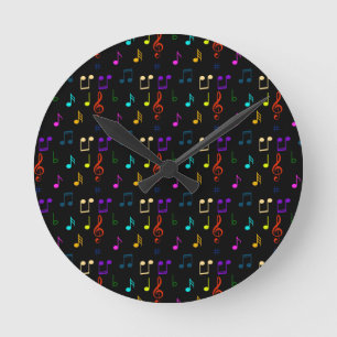 Music Notes Musician Gifts Musical Note Art Lovers Round Clock