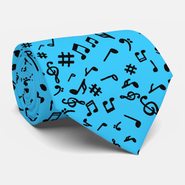 Music Notes  Neck Tie (Rolled)