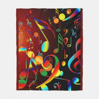 Music Notes on Fleece Blanket