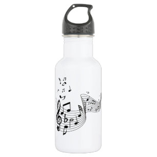 Music Notes on Silver 532 Ml Water Bottle