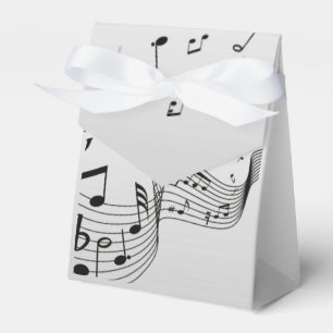 Music Notes on Silver Favour Box
