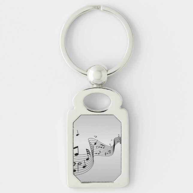 Music Notes on Silver Key Ring (Front)
