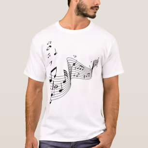 Music Notes on Silver T-Shirt