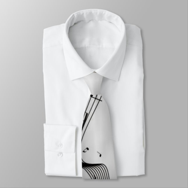 Music Notes on Silver Tie (Tied)