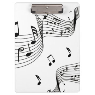 Music Notes on White  Clipboard