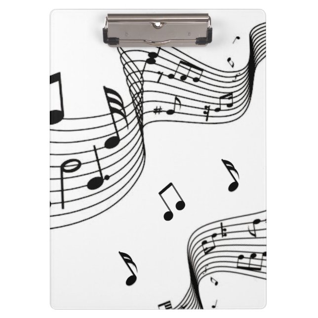 Music Notes on White  Clipboard (Front)