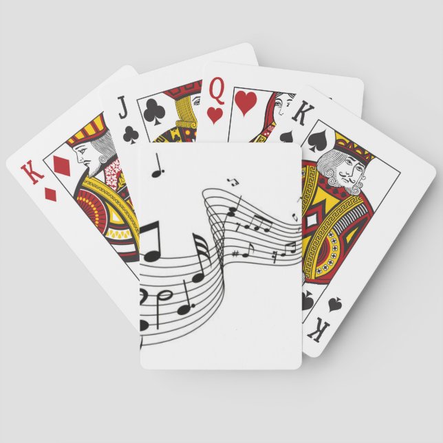 Music Notes on White  Playing Cards (Back)