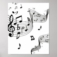Music Notes on White 