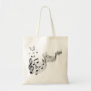 Music Notes on White  Tote Bag