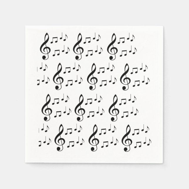 "Music Notes" Paper Napkins (Front)