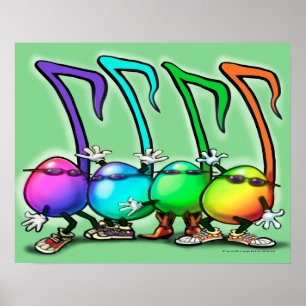 Music Notes Party Poster